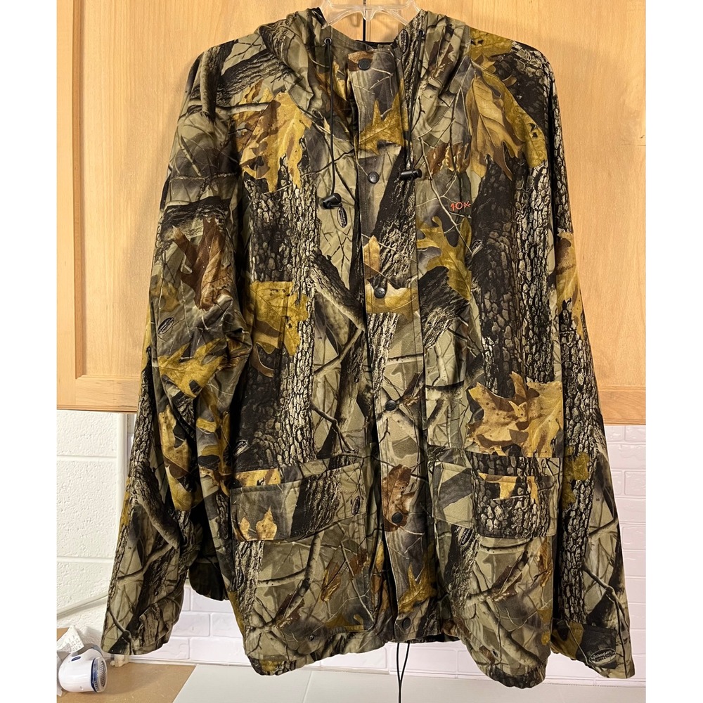 10X Hunting Jacket Mens 3XL Camo Realtree Hardwoods Hooded Mesh Lined Coat